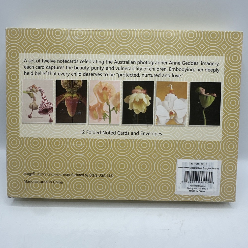 Anne Geddes 12 Folded Noted Cards‎ And Envelopes. 6 Different Pictures.  New